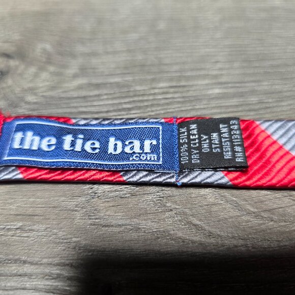Bowtie #7 - Red & Grey Stripe (Ohio State colors) - Picture 2 of 2